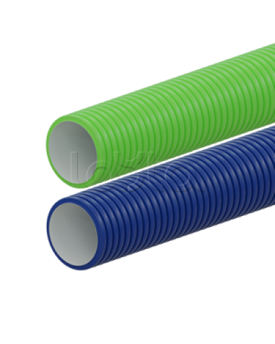 Вентиляционная труба гибкая двустенная для воздуховода (ПНД), антистатическая и антибактериальная D90мм, цвет зелёный (1шт=50м) Экопласт (803090GN) в Калининграде Труба гофрированная Pintop.ru