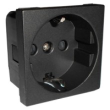 Розетка с заземляющими контактами и защитными шторками, (черный бархат) LK45 Экопласт (851408)