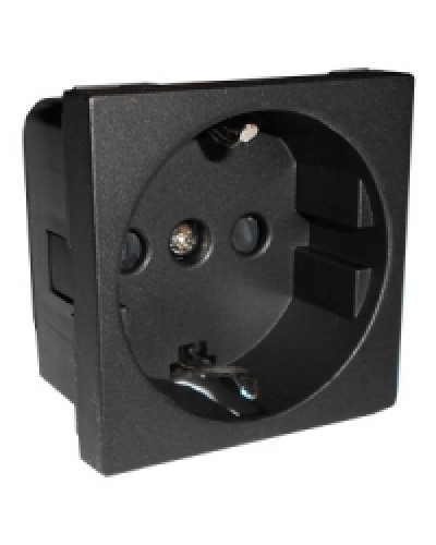 Розетка с заземляющими контактами и защитными шторками, (черный бархат) LK45 Экопласт (851408) в Калининграде Аксессуары для кабель-канала Pintop.ru