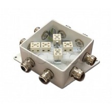 Коробка монтажная огнестойкая Гефест КМ-О (10к)-IP66-120х120, шесть вводов