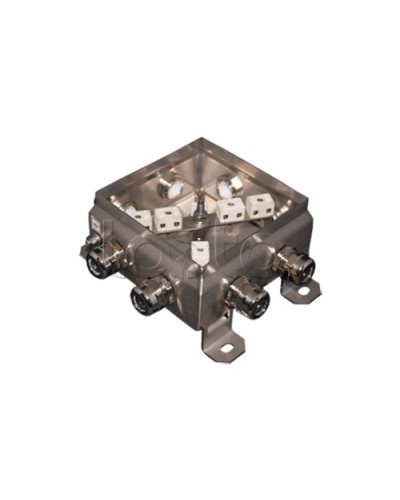 Коробка монтажная огнестойкая Гефест КМ-О (12к*6,0)-IP66 1212нерж, 8 вводов 123х123х60 в Калининграде Распределительные коробки Pintop.ru