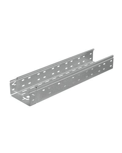 Лоток перфорированный 80х150х0,8 L2500 мм Быстрый монтаж ПЛЮС INOX304 КМ-Профиль (LPplus80-150-0.8-2500 INOX304) в Калининграде Кабельные лотки Pintop.ru