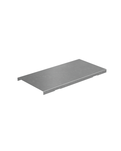 Крышка на вертикальный Т-ответвитель переходник 100-50 мм с разворотом трассы на 90 гр. ПЛЮС (нижняя часть меньше исходной) INOX304 КМ-Профиль (KTDPSplus90-100-50 INOX304) в Калининграде Аксессуары для лотков Pintop.ru