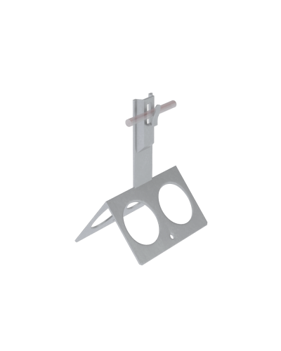 Коньковый держатель зажимной с широким основанием для прутка Ø 5-8 мм H80 мм CU КМ-Профиль (BKDZ-H80-D5-8 CU) в Калининграде Монтажные материалы Pintop.ru