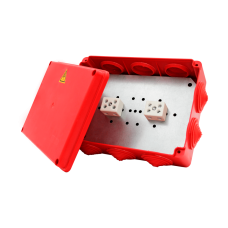 Коробка распределительная огнестойкая КРОПС-П6, IP55, габаритные размеры 240х195х90 мм, для кабелей сечением до 25 мм2, 6 клемм КМ-Профиль (FRJB-KM-P6-25-06-КРОПС-IP55)