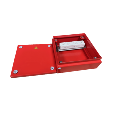 Коробка распределительная огнестойкая КРОПС, IP65, габаритные размеры 200х200х80 мм, для кабелей сечением до 10 мм2, 6 клемм КМ-Профиль (FRJB-KM-ST6-10-06-КРОПС-IP65)