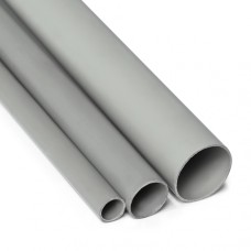 Труба гладкая самозатухающая ПВХ д.40 мм (3м) цвет серый ПожТехКабель 712-005