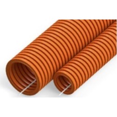 Труба гофрированная ПНД тяжёлая 750 Н безгалогенная (HF) оранжевая с/з д50 (15 м/660 м уп/пал) Промрукав (PR02.0212)