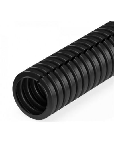 Труба гофрированная ПП лёгкая 350 Н безгалогенная (HF) разрезная черная д16 (25м/уп) Промрукав (PR02.0244) в Калининграде Труба гофрированная Pintop.ru