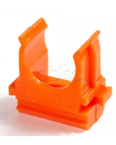 Крепёж-клипса для труб АБС-пластик оранжевая д20 в малой упаковке (10шт/1000шт уп/кор) Промрукав (PR13.0067) в Калининграде Держатели, клипсы, скобы Pintop.ru