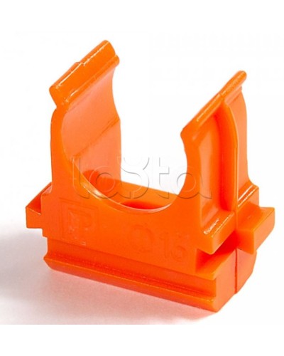 Крепёж-клипса для труб АБС-пластик оранжевая д25 в малой упаковке (10шт/500шт уп/кор) Промрукав (PR13.0068) в Калининграде Держатели, клипсы, скобы Pintop.ru