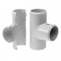 Тройник разборный д25 безгалогенный (HF) атмосферостойкий серый (30шт/300шт уп/кор) Промрукав (PR13.0366)