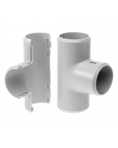 Тройник разборный д25 безгалогенный (HF) атмосферостойкий серый (30шт/300шт уп/кор) Промрукав (PR13.0366) в Калининграде Повороты, муфты, тройники Pintop.ru
