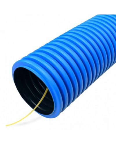 Труба гофрированная двустенная ПНД гибкая тип 750 (SN14) с/з синяя д125 (50м/уп) Промрукав (PR15.0058) в Калининграде Труба гофрированная Pintop.ru
