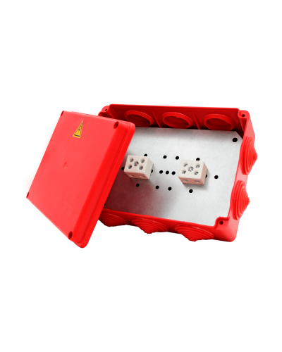 Коробка распределительная огнестойкая КРОПС-П4, IP54, габаритные размеры 150х110х70 мм, для кабелей сечением до 16 мм2, 5 клемм КМ-Профиль (FRJB-KM-P4-16-05-КРОПС-IP54) в Калининграде Распределительные коробки Pintop.ru