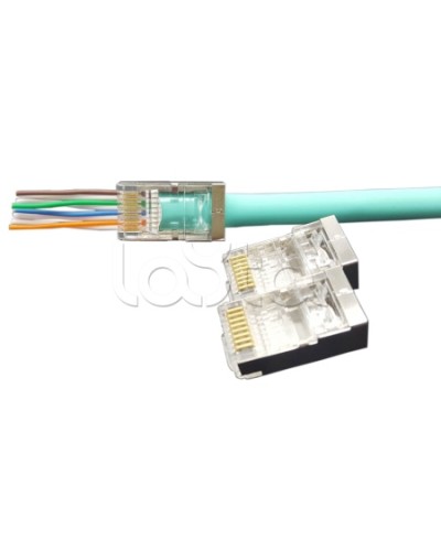 Разъем легкой оконцовки RJ-45 (8P8C) под витую пару Hyperline (PLEZ-8P8C-U-C5-SH-100) в Калининграде Патч-корды и пигтейлы Pintop.ru