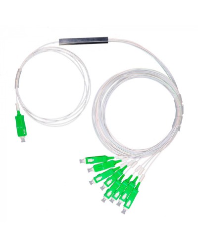 Разветвитель план 1х8 окон SC/APC 9/125 вывод 1,5м буфер 0.9мм 1260/1650 Cabeus (FCT-PLC-1/8-9-SC/A-1.5-0.9) в Калининграде Оптические разветвители (сплиттеры) Pintop.ru