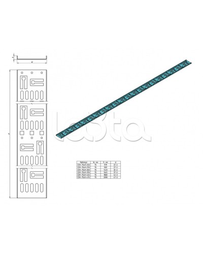Организатор-лоток Hyperline CDV-M-75x9-42U-RAL9005 в Калининграде Кабельные органайзеры Pintop.ru