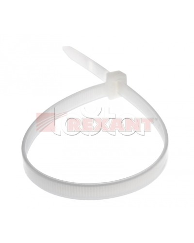 Хомут-стяжка нейлоновый, многоразовый 8x300 мм СКМ-300 белый (100шт/уп) REXANT 07-0309 в Калининграде Стяжки-хомуты Pintop.ru