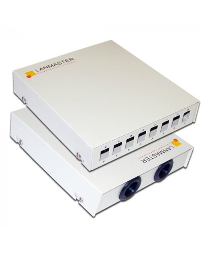 Кросс оптический настенный, металлический, на 8 SC адаптеров LANMASTER (LAN-FOBM-WM-8SC) в Калининграде Кросс оптический Pintop.ru