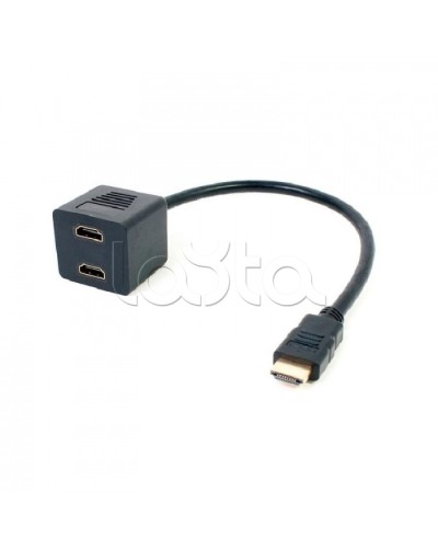 Переходник штекер HDMI - 2 гнезда HDMI (провод) GOLD (10шт/уп) REXANT 17-6832 в Калининграде Проходные адаптеры Pintop.ru