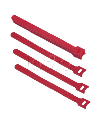 Хомут для кабеля, липучка с мягкой застежкой, 180x14 мм, красный (10 шт.) Cabeus CLAMP-180-RD в Калининграде Стяжки-хомуты Pintop.ru