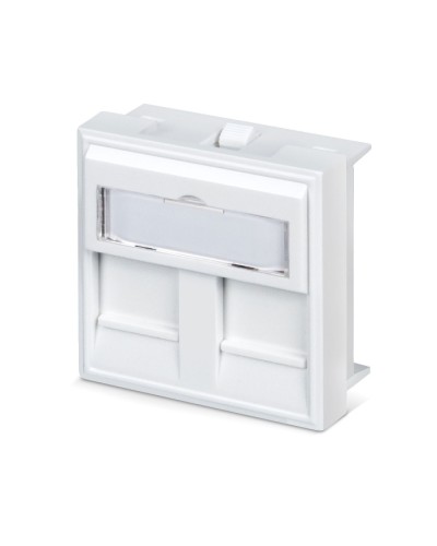 Вставка 45x45 (Mosaic) для 2 модулей формата Keystone Jack с маркером (FP-45-2M) Пожтехкабель СКС (202-032) в Калининграде Модули Keystone Pintop.ru