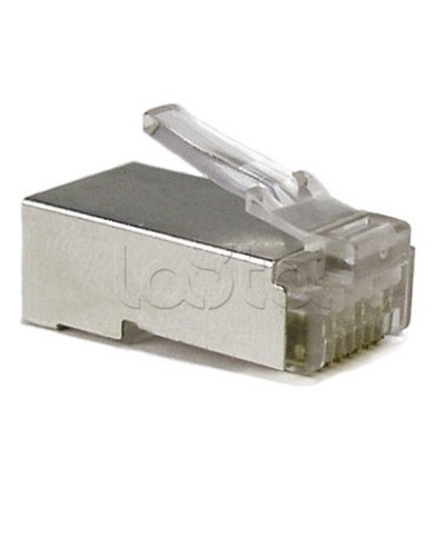 Разъем экранированный RJ-45 под витую пару, категория 6, без вставки Hyperline (PLUG-8P8C-U-C6-SH) в Калининграде Коннекторы и разъемы Pintop.ru