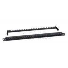 Патч-панель 19" (0,5U) 24 порта RJ-45 кат.6 Cabeus (PLHD-24-Cat.6-Dual-180-0,5U)