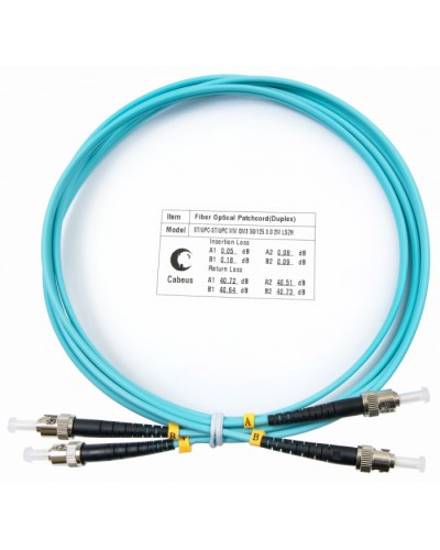 Шнур оптический duplex ST-ST 50/125 mm OM3 1,5м LSZH Cabeus FOP-50-ST-ST-1,5m в Калининграде Патч-корды и пигтейлы Pintop.ru