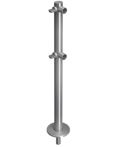 Стойка ограждения съемная L-образная с 2-мя полупетлями cправа Oxgard ВЗР 1996Р.20-02 в Калининграде Ограждения Pintop.ru