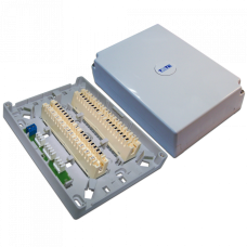 Настенная коробка с установленными плинтами, 2 размыкаемых плинта, 20 пар, пластик TWT (TWT-DB10-2P-DIS)