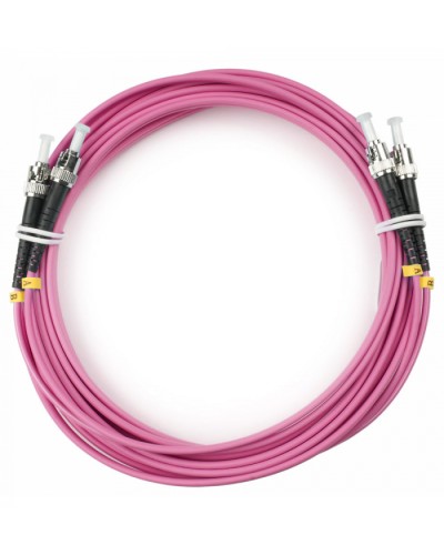 Шнур оптический duplex ST-ST 50/125 mm OM4 5м LSZH Cabeus FOP-50-OM4-ST-ST-5m в Калининграде Патч-корды оптические Pintop.ru